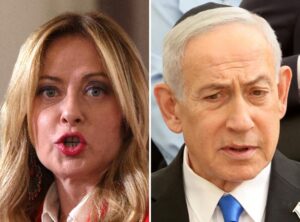 Vídeo de Giorgia Meloni rejeitando aperto de mão de Netanyahu é falso e feito por IA