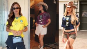 Esposas e namoradas da seleção apostam em looks country para jogo contra Japão