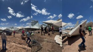 Ventania derruba tendas em exposição de caprinos no Piauí